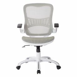 Hot Sale 🌟 Office Star Riley Office Chair With White Mesh Fabric Seat And Back 😀 -Deals Writing Desks Store 1614999 6 L