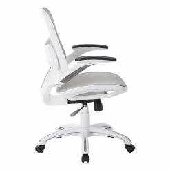 Hot Sale 🌟 Office Star Riley Office Chair With White Mesh Fabric Seat And Back 😀 -Deals Writing Desks Store 1614999 7 L