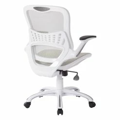 Hot Sale 🌟 Office Star Riley Office Chair With White Mesh Fabric Seat And Back 😀 -Deals Writing Desks Store 1614999 9 L