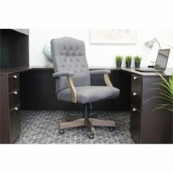 Hot Sale 😍 Boss Office Products Boss Refined Rustic Executive Chair In Slate Gray Commercial Grade 🎁 -Deals Writing Desks Store 1635926 1 L