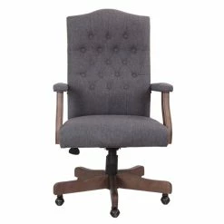 Hot Sale 😍 Boss Office Products Boss Refined Rustic Executive Chair In Slate Gray Commercial Grade 🎁 -Deals Writing Desks Store 1635926 2 L