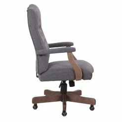 Hot Sale 😍 Boss Office Products Boss Refined Rustic Executive Chair In Slate Gray Commercial Grade 🎁 -Deals Writing Desks Store 1635926 4 L