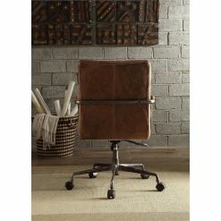 Best reviews of 🤩 ACME Furniture ACME Harith Leather Swivel Office Chair In Retro Brown 😉 -Deals Writing Desks Store 1639815 2 L