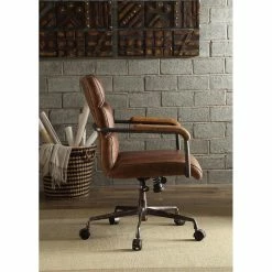 Best reviews of 🤩 ACME Furniture ACME Harith Leather Swivel Office Chair In Retro Brown 😉 -Deals Writing Desks Store 1639815 4 L