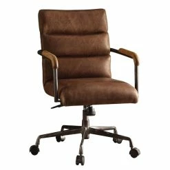 Best reviews of 🤩 ACME Furniture ACME Harith Leather Swivel Office Chair In Retro Brown 😉