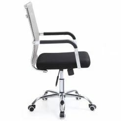 Deals 😀 Hodedah Mesh Mid-Back Adjustable Height Swiveling Office Chair In Black Fabric 🧨 -Deals Writing Desks Store 1644056 3 L
