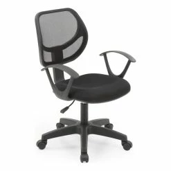 Wholesale ❤️ Hodedah Mesh Mid-Back Adjustable Height Task Chair In Black Fabric 😉