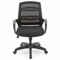 Brand new 🌟 Hodedah Mesh Mid-Back Adjustable Height Office Chair In Black Fabric 😀 -Deals Writing Desks Store 1644075 2 L