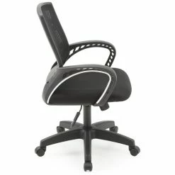 Brand new 🌟 Hodedah Mesh Mid-Back Adjustable Height Office Chair In Black Fabric 😀 -Deals Writing Desks Store 1644075 3 L