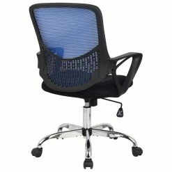 Discount ❤️ Hodedah Mesh Mid-Back Adjustable Height Office Chair In Blue Fabric 😉 10 Discount ❤️ Hodedah Mesh Mid-Back Adjustable Height Office Chair In Blue Fabric 😉 -Deals Writing Desks Store 1644079 3 L