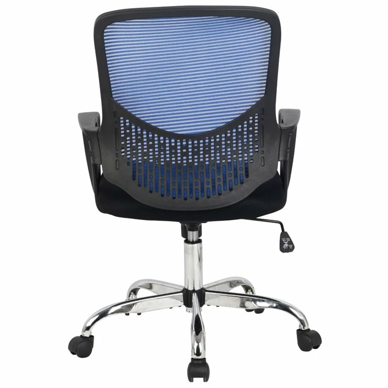 Discount ❤️ Hodedah Mesh Mid-Back Adjustable Height Office Chair In Blue Fabric 😉 7 Discount ❤️ Hodedah Mesh Mid-Back Adjustable Height Office Chair In Blue Fabric 😉 - Image 5