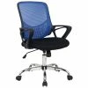 Discount ❤️ Hodedah Mesh Mid-Back Adjustable Height Office Chair In Blue Fabric 😉 -Deals Writing Desks Store 1644079 L