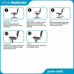 Top 10 ✔️ Safco Poise Black Executive Mid-Back Office Chair ❤️ -Deals Writing Desks Store 164488 1 L