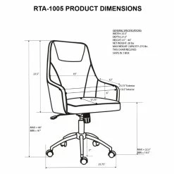 Discount 👏 Techni Mobili Swivel Office Chair In Gray ✨ -Deals Writing Desks Store 1660909 5 L