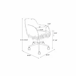 Flash Sale 😉 Linon Fiona Faux Fur Swivel Office Chair In Pink 🎉 -Deals Writing Desks Store 1677642 9 L