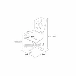 Best Pirce 🔥 Linon Kelsey Wood Upholstered Swivel Office Chair In Gray 💯 -Deals Writing Desks Store 1677646 7 L