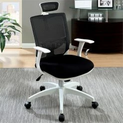 Best reviews of 👏 Furniture Of America Ari Contemporary Fabric Adjustable Office Chair In Black 😀 -Deals Writing Desks Store 1703403 1 L