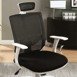 Best reviews of 👏 Furniture Of America Ari Contemporary Fabric Adjustable Office Chair In Black 😀 -Deals Writing Desks Store 1703403 4 L