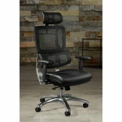 Best reviews of ❤️ Office Star Vertical Black Mesh Back Fabric Chair With Headrest 🥰 -Deals Writing Desks Store 1715743 4 L