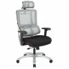 Best deal 👏 Office Star Vertical Gray Mesh Back Chair With Silver Base With Headrest 🛒 -Deals Writing Desks Store 1715745 L