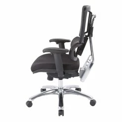 Outlet ⌛ Office Star Vertical Black Mesh Back And Coal Black Fabric Seat With Polished Aluminum Base ✨ -Deals Writing Desks Store 1715748 1 L