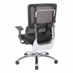 Outlet ⌛ Office Star Vertical Black Mesh Back And Coal Black Fabric Seat With Polished Aluminum Base ✨ -Deals Writing Desks Store 1715748 2 L