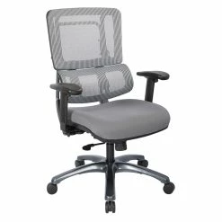 Deals ⭐ Vertical Gray Mesh Back Chair With Titanium Base By Office Star 🤩