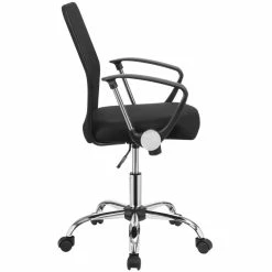 Deals 🛒 Coaster Contemporary Breathable Fabric Upholstered Office Swivel Chair In Black 🌟 -Deals Writing Desks Store 1718401 4 L