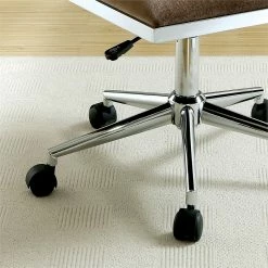 Cheap 💯 Furniture Of America Bella Fabric Ergonomic Armless Office Chair In Brown 🛒 -Deals Writing Desks Store 1733637 3 L