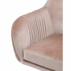 Hot Sale 🧨 ACME Furniture ACME Eimer Velvet Upholstered Swivel Office Chair In Peach And Chrome 🛒 -Deals Writing Desks Store 1738659 11 L