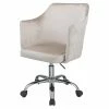 New 🛒 ACME Furniture ACME Cosgair Tufted Velvet Swivel Office Chair In Champagne And Chrome 🧨 -Deals Writing Desks Store 1738661 6 L