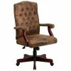 Budget 😉 Pemberly Row Executive Office Swivel Chair In Bomber Brown 👏 -Deals Writing Desks Store 1739360 L