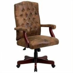 Budget 😉 Pemberly Row Executive Office Swivel Chair In Bomber Brown 👏