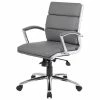 New 🌟 Pemberly Row Fabric Mid Back Executive Swivel Chair In Gray 😀 -Deals Writing Desks Store 1739601 L