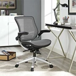 Brand new ⭐ Scranton & Co Mesh Office Chair In Gray ⌛ -Deals Writing Desks Store 1786846 3 L