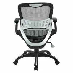 Coupon 🎁 Scranton & Co Mesh Fabric Seat Managers Chair In Gray 👏 -Deals Writing Desks Store 1786853 4 L