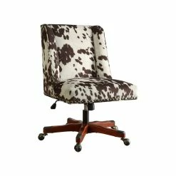 Hot Sale 🌟 Scranton & Co Armless Upholstered Office Chair In Udder Madness Milk 🧨