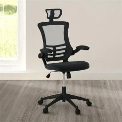 Cheapest 🥰 Scranton & Co Executive High Back Office Chair With Headrest In Black 😉 -Deals Writing Desks Store 1787029 11 L