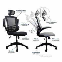 Cheapest 🥰 Scranton & Co Executive High Back Office Chair With Headrest In Black 😉 -Deals Writing Desks Store 1787029 15 L