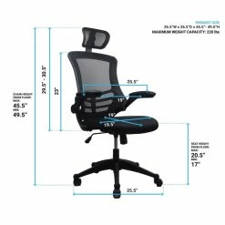 Cheapest 🥰 Scranton & Co Executive High Back Office Chair With Headrest In Black 😉 -Deals Writing Desks Store 1787029 16 L