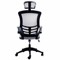 Coupon 🔥 Scranton & Co Executive High Back Office Chair With Headrest In Silver Grey 🧨 -Deals Writing Desks Store 1787030 13 L