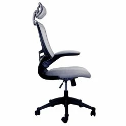 Coupon 🔥 Scranton & Co Executive High Back Office Chair With Headrest In Silver Grey 🧨 -Deals Writing Desks Store 1787030 14 L