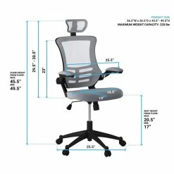 Coupon 🔥 Scranton & Co Executive High Back Office Chair With Headrest In Silver Grey 🧨 -Deals Writing Desks Store 1787030 18 L