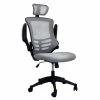 Coupon 🔥 Scranton & Co Executive High Back Office Chair With Headrest In Silver Grey 🧨 -Deals Writing Desks Store 1787030 L