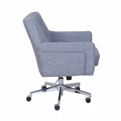 Best Pirce 🎁 Scranton & Co Home Office Chair In Winter River Gray 😉 -Deals Writing Desks Store 1805053 3 L