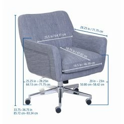 Best Pirce 🎁 Scranton & Co Home Office Chair In Winter River Gray 😉 -Deals Writing Desks Store 1805053 5 L