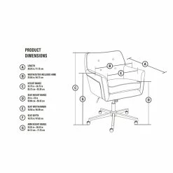 Best Pirce 🎁 Scranton & Co Home Office Chair In Winter River Gray 😉 -Deals Writing Desks Store 1805053 6 L
