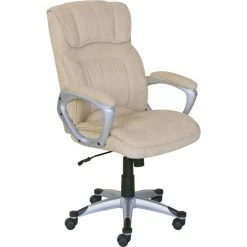 Cheap 🛒 Scranton & Co Executive Office Chair In Fawn Tan Linen 🎁 -Deals Writing Desks Store 1805064 1 L