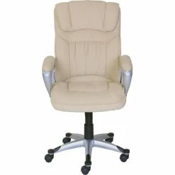Cheap 🛒 Scranton & Co Executive Office Chair In Fawn Tan Linen 🎁 -Deals Writing Desks Store 1805064 4 L