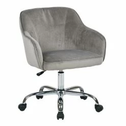Best Pirce 🥰 Scranton & Co Velvet Fabric Office Chair In Charcoal 🤩